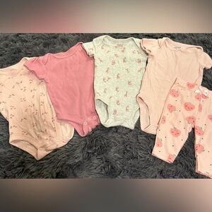 Child of Mine Pink and Gray Bodysuit Set
